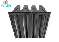 โครงพลาสติก / เหล็กชุบสังกะสี Activated Carbon Granule V Bank Compact Air Filter